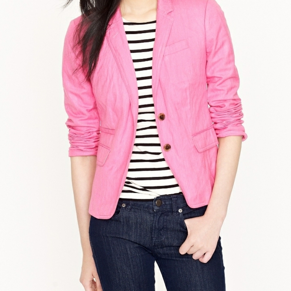 J.CREW Women Blazer, Size 2, Color Pink.